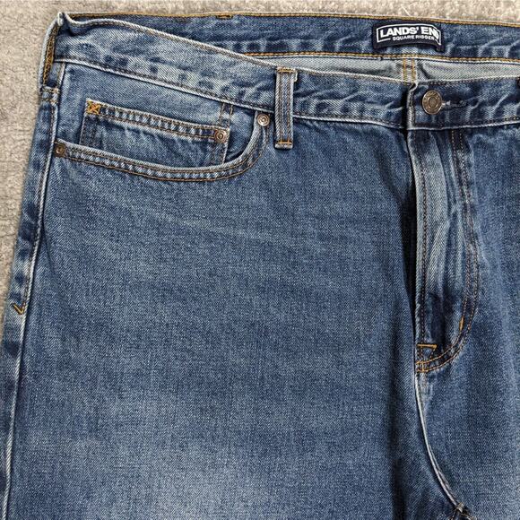 Lands' End Square Rigger Tapered Leg Jeans Men Size 40 Blue Traditional Fit - Picture 9 of 14